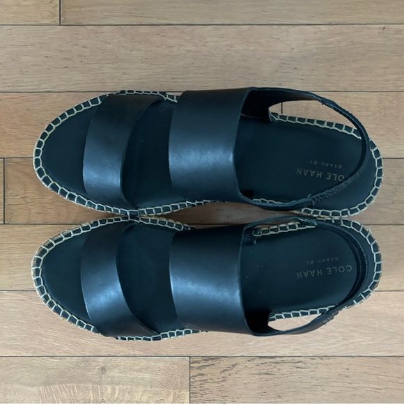 Cole Haan Black Espadrilles Sandals Cloudfeel W9 - Picture 4 of 11